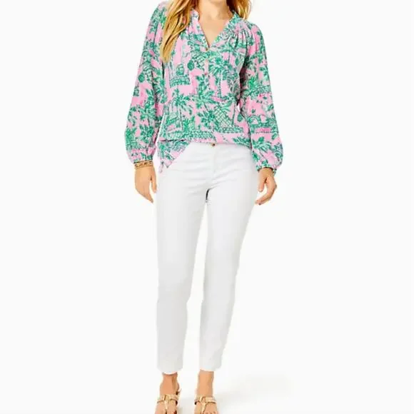 Lilly Pulitzer Kelly Skinny Ankle Pant Resort White 6 NWT Stretch High Rise 28" - Picture 2 of 9